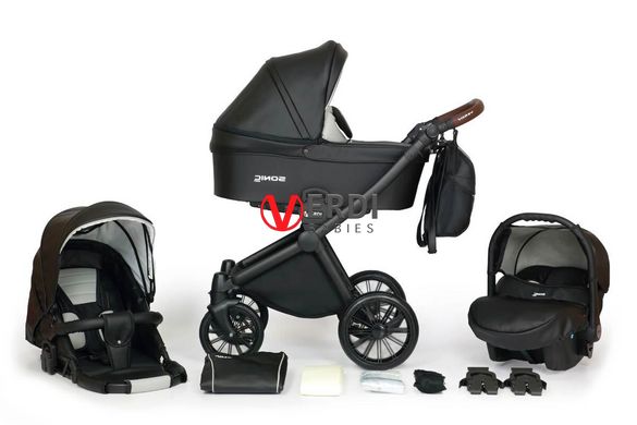 ☑Жива фотографія Дитяча коляска 3 в 1 Verdi Sonic Soft 02 чорний