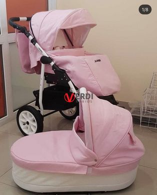 ☑Реальная фотография Детская коляска 2 в 1 Verdi Laser 02 розовый